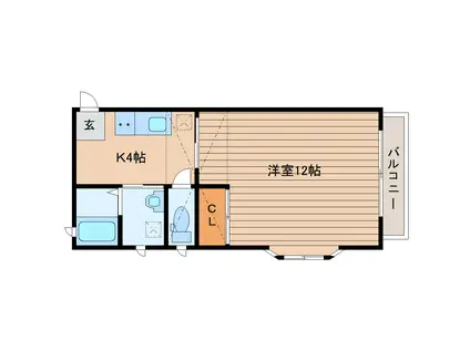 モントレー多賀城(1K/2階)の間取り写真