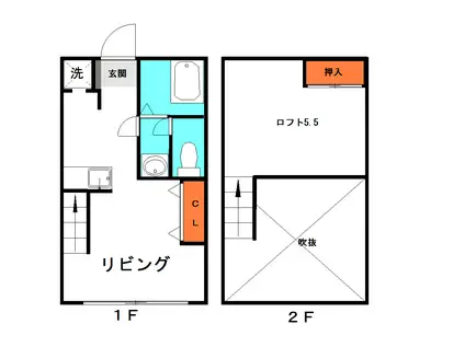 ガーデンハイツ湖東(1SK/1階)の間取り写真