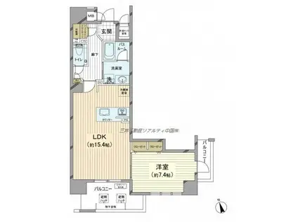 クラース広島ザ・マーク(1LDK/5階)の間取り写真