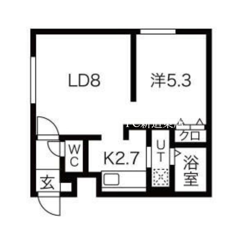 KOKOMO北13条(1LDK/3階)の間取り写真