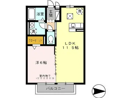 セゾン・ランタナ(1LDK/1階)の間取り写真