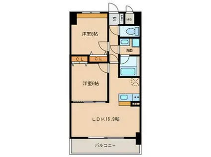 CASA GRIGIO(2LDK/4階)の間取り写真