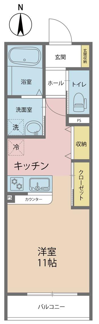 エミネンスAWARA(ワンルーム/1階)の間取り写真