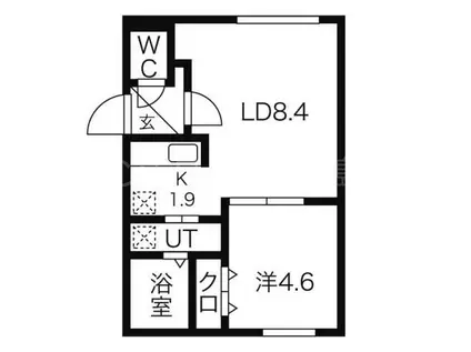 アステール(1LDK/2階)の間取り写真