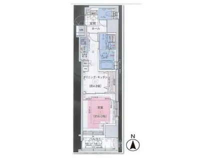 エステムプラザ芝公園(1DK/6階)の間取り写真