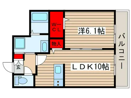 グリシーヌ石神井公園(1LDK/3階)の間取り写真