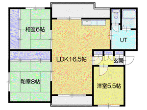 サクラアパートメント(3LDK/1階)の間取り写真