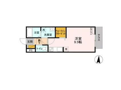 ヴィオラ(ワンルーム/1階)の間取り写真