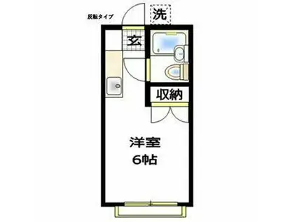 エミーテラスB棟(1K/1階)の間取り写真