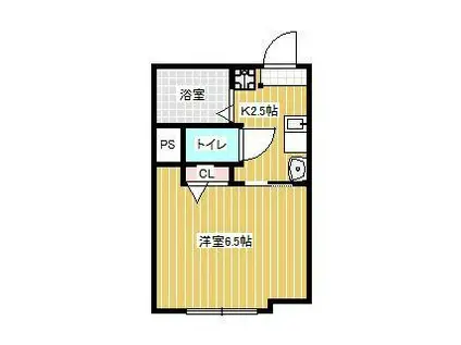 コーポアベ プリオ(1K/4階)の間取り写真