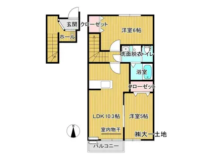 パパローナ(2LDK/2階)の間取り写真