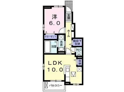 ステラ I(1LDK/1階)の間取り写真