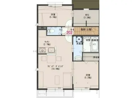 スカーレット北野(2LDK/1階)の間取り写真