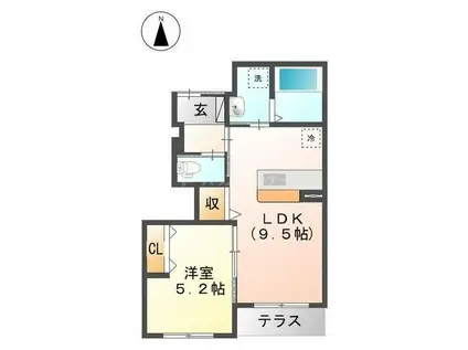 KSレジデンス(1LDK/1階)の間取り写真