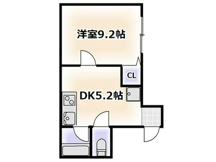 リファイン・フラッツ(1DK/2階)の間取り写真