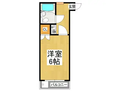 中百舌鳥ビル(1K/2階)の間取り写真