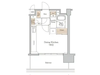 ジオエント梅田北リバーフロント(ワンルーム/9階)の間取り写真