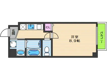 RB桑津(1K/5階)の間取り写真
