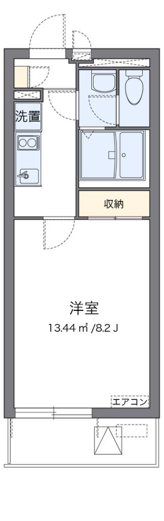 クレイノコンフォール杭瀬北新町(1K/3階)の間取り写真