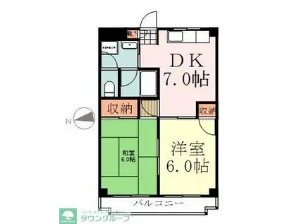 オレンジ・パレス(2K/3階)の間取り写真