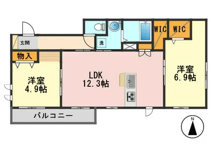 ビートルズ ガーデン(2LDK/3階)の間取り写真