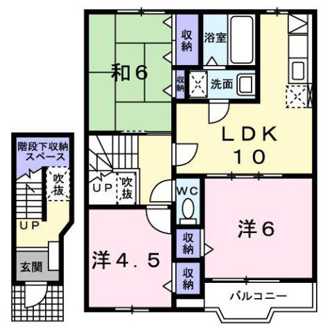 エクセラン(3LDK/2階)の間取り写真
