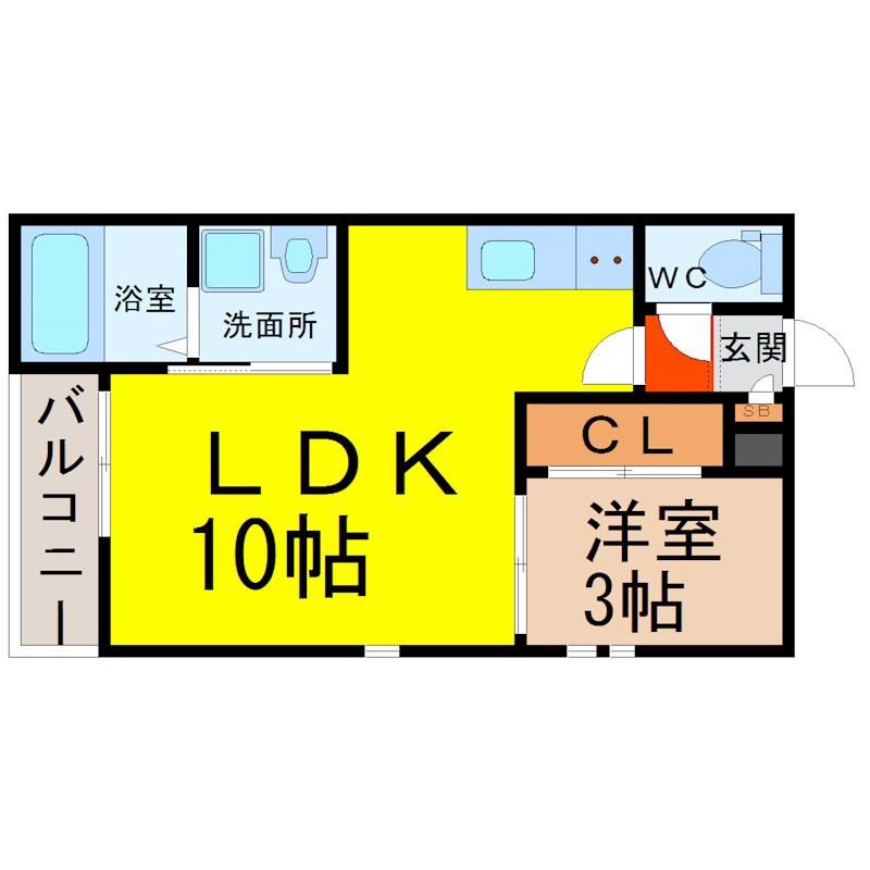 GRANDTIC MIZUKIRI(1LDK/1階)の間取り写真