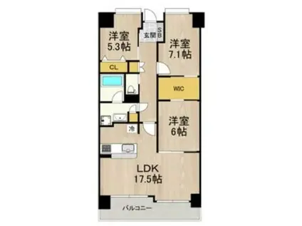 フロンティアタワー難波イースト(3LDK/12階)の間取り写真