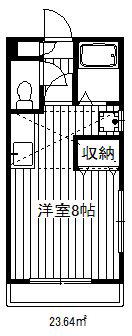 サニースポットB(1K/2階)の間取り写真