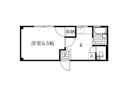 メゾンイワタ(1K/2階)の間取り写真