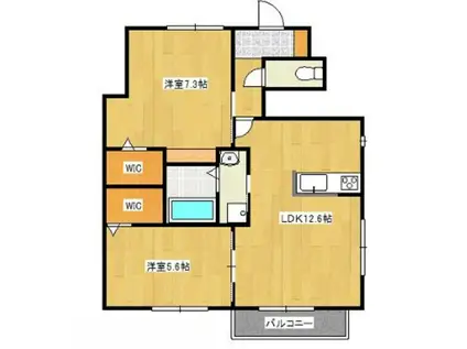 エスペランサI(2LDK/1階)の間取り写真