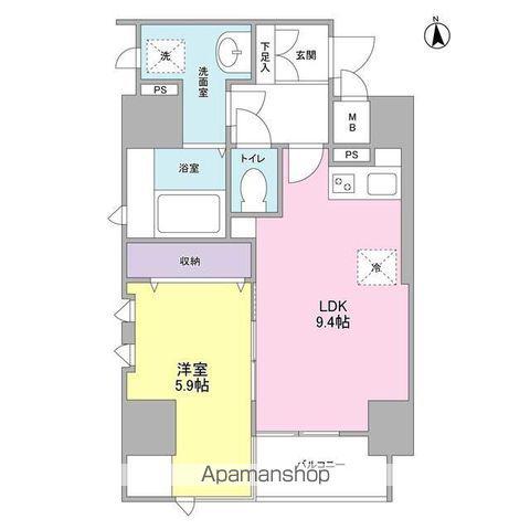 ISSEI RESIDENCE 神樂坂(1LDK/5階)の間取り写真
