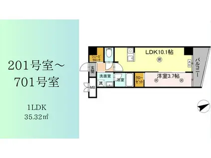 D-ROOM安謝あじゃ(1LDK/2階)の間取り写真