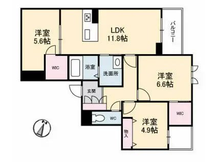 アーテル(3LDK/3階)の間取り写真