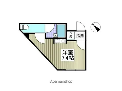 FLAT5池上新町(ワンルーム/3階)の間取り写真