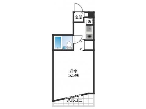 ラピエール(ワンルーム/2階)の間取り写真