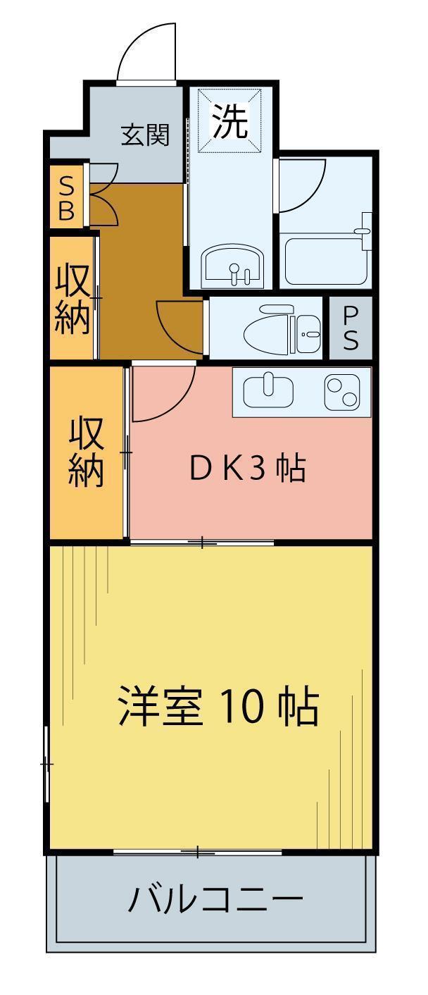 トロワフレール(1DK/2階)の間取り写真