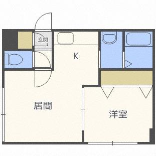 エクセレント壱番館(1LDK/4階)の間取り写真