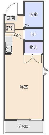 オリオンハウス(1K/2階)の間取り写真