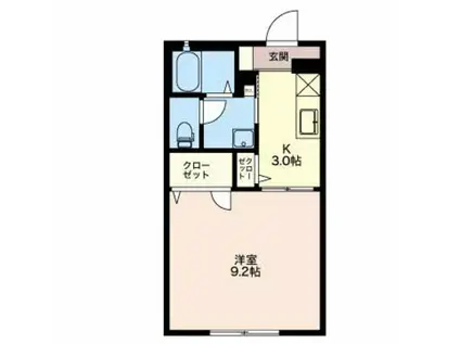 カメリア・コート(1K/2階)の間取り写真