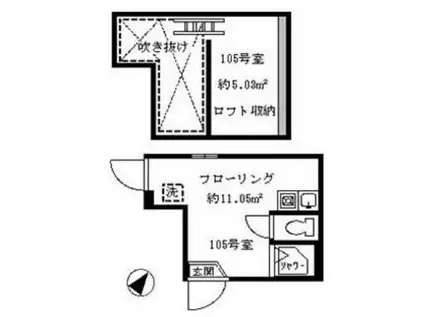 ソフィアツリー(ワンルーム/1階)の間取り写真