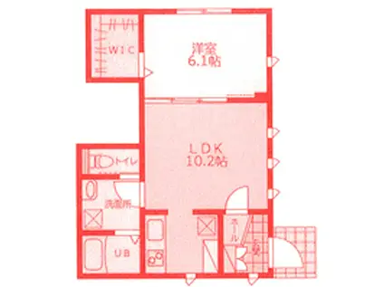 FL神大寺(1LDK/1階)の間取り写真