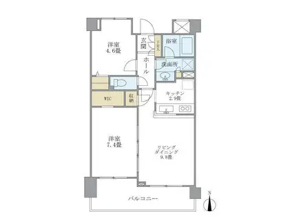 プレミアコンフォート高井戸(2LDK/3階)の間取り写真