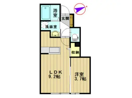D-ROOM銅屋町A(1LDK/1階)の間取り写真