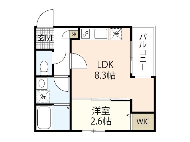 スマイルレジデンス三筋南館(1LDK/1階)の間取り写真