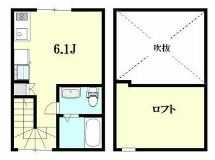 ブロードスカイ西六郷(ワンルーム/3階)の間取り写真