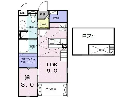 シュティル(1LDK/2階)の間取り写真