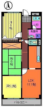 サンベリオ(3LDK/3階)の間取り写真
