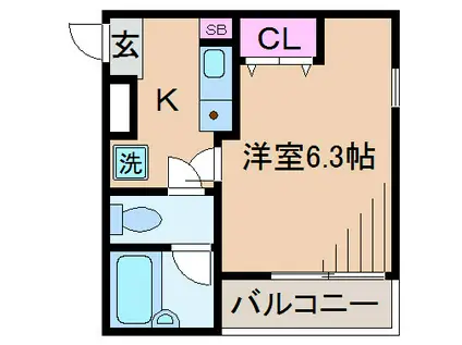 キャッスルアメジスト5(1K/5階)の間取り写真