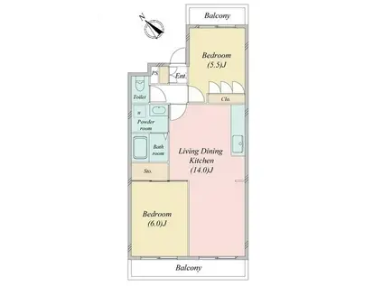 パストラール桜台(2LDK/1階)の間取り写真